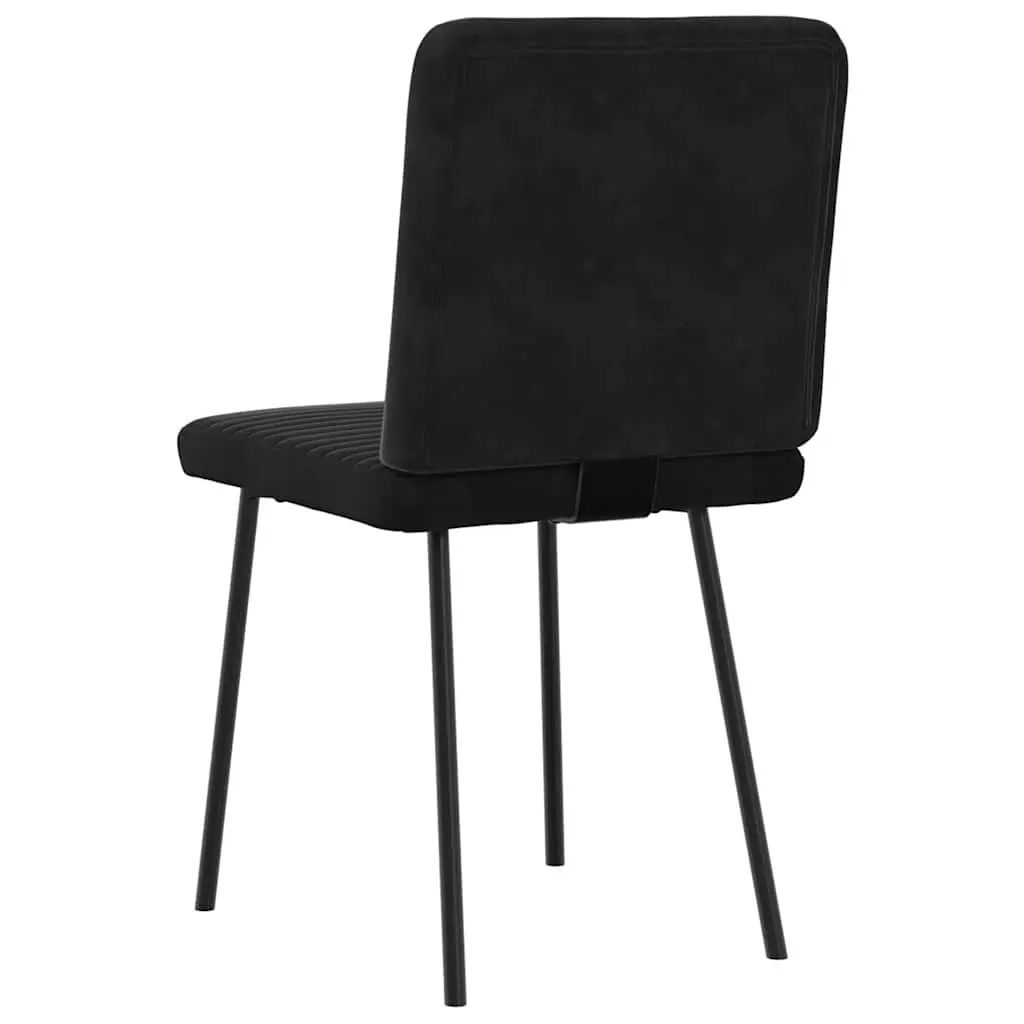 4-Piece Black Velvet Dining Chair Set with Backrest