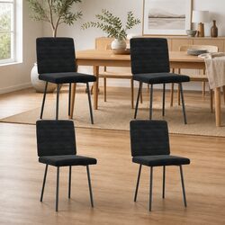 Stylish Black Velvet Dining Chairs Set of 4