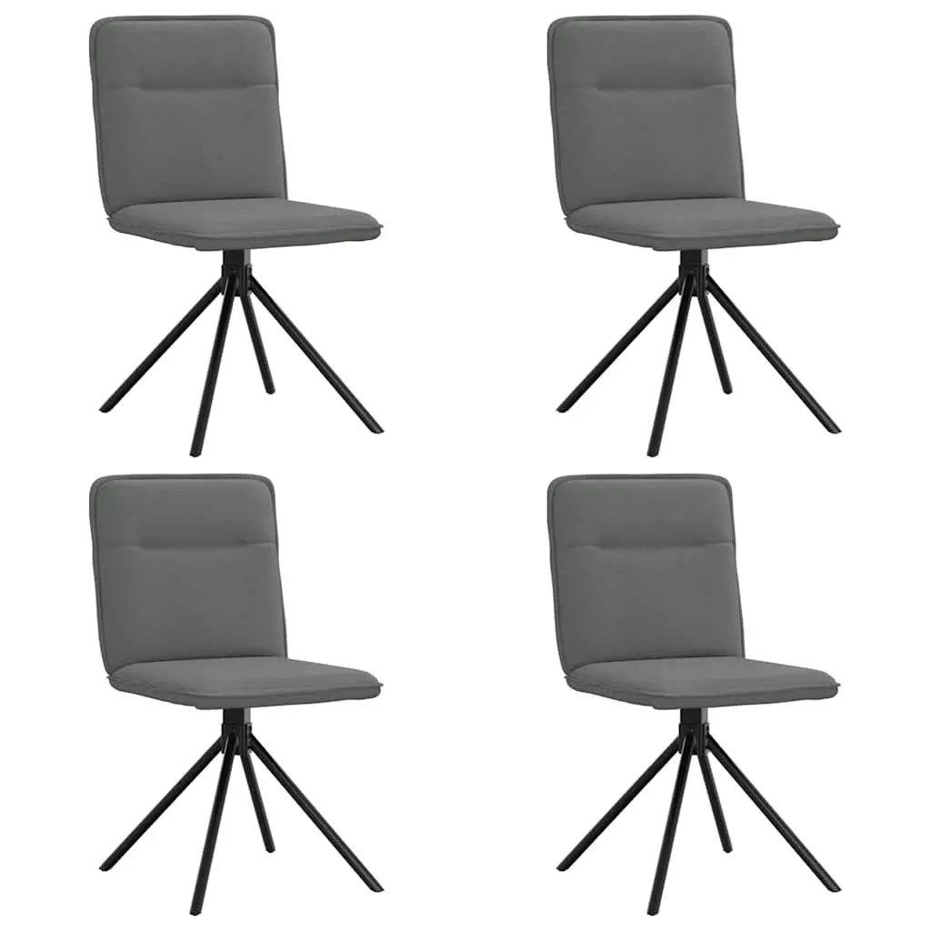 Dark Grey Fabric Dining Chairs 4 pcs with Durable Frame