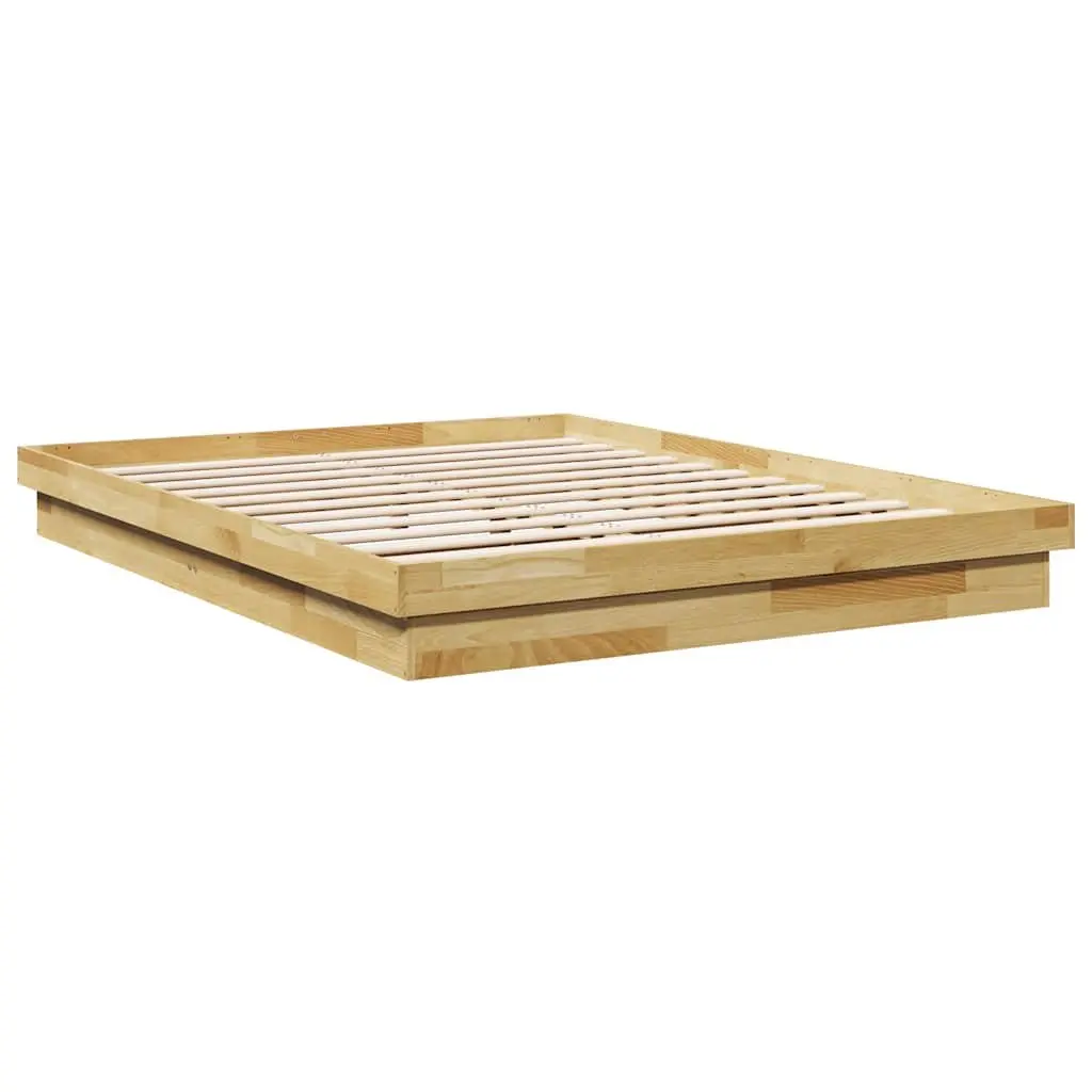 Low Floor Bed Frame 150x200 cm Solid Oak