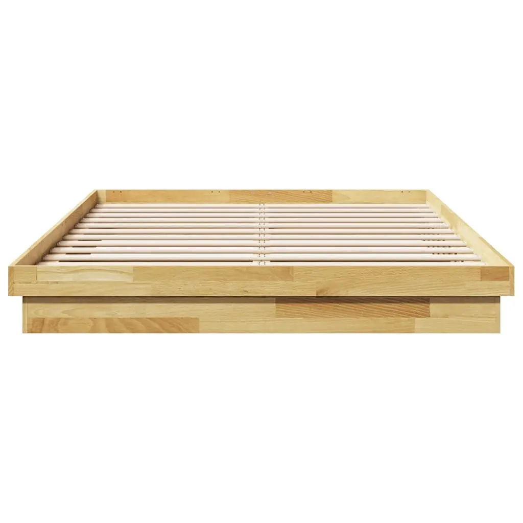 Solid Oak Wood Bed Frame 135x190 cm for Kids