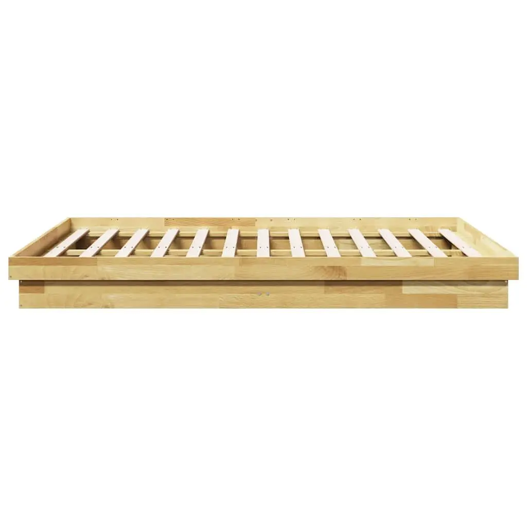 Solid Oak Wood Bed Frame 135x190 cm for Kids