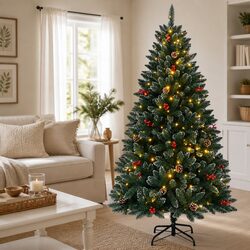 Durable 180cm Artificial Christmas Tree with 300 LED Lights