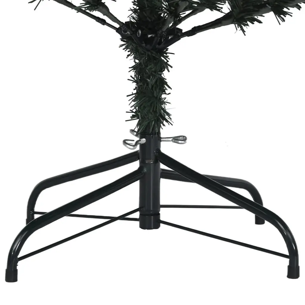 Artificial Christmas Tree PVC 210cm Green 300 LED Lights Hinged Branches Steel Stand