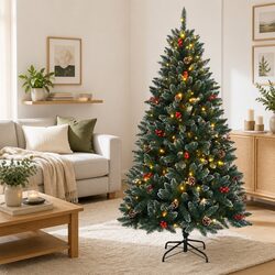 240cm Artificial Christmas Tree with 300 LED Lights