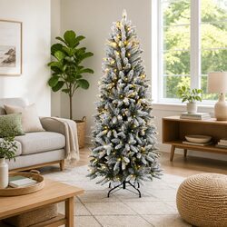 150cm Flocked Snow Artificial Christmas Tree with 150 LEDs
