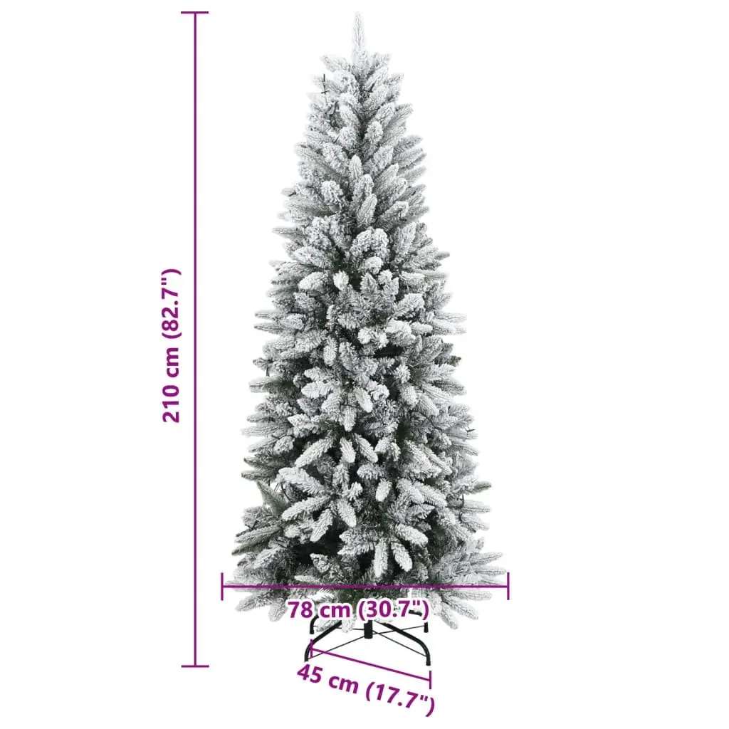 Artificial Christmas Tree PVC 210cm Green Flocked Snow