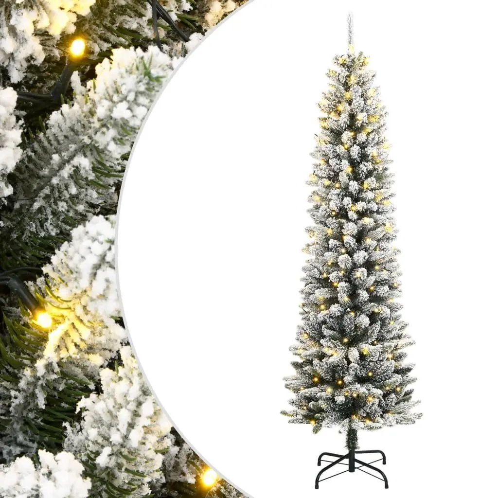 150cm Slim Flocked Christmas Tree with 150 LEDs