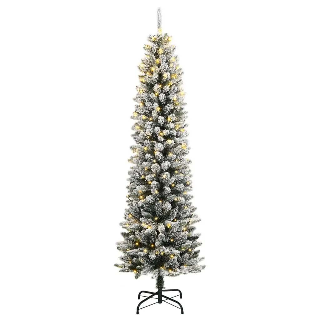 150cm Slim Flocked Christmas Tree with 150 LEDs