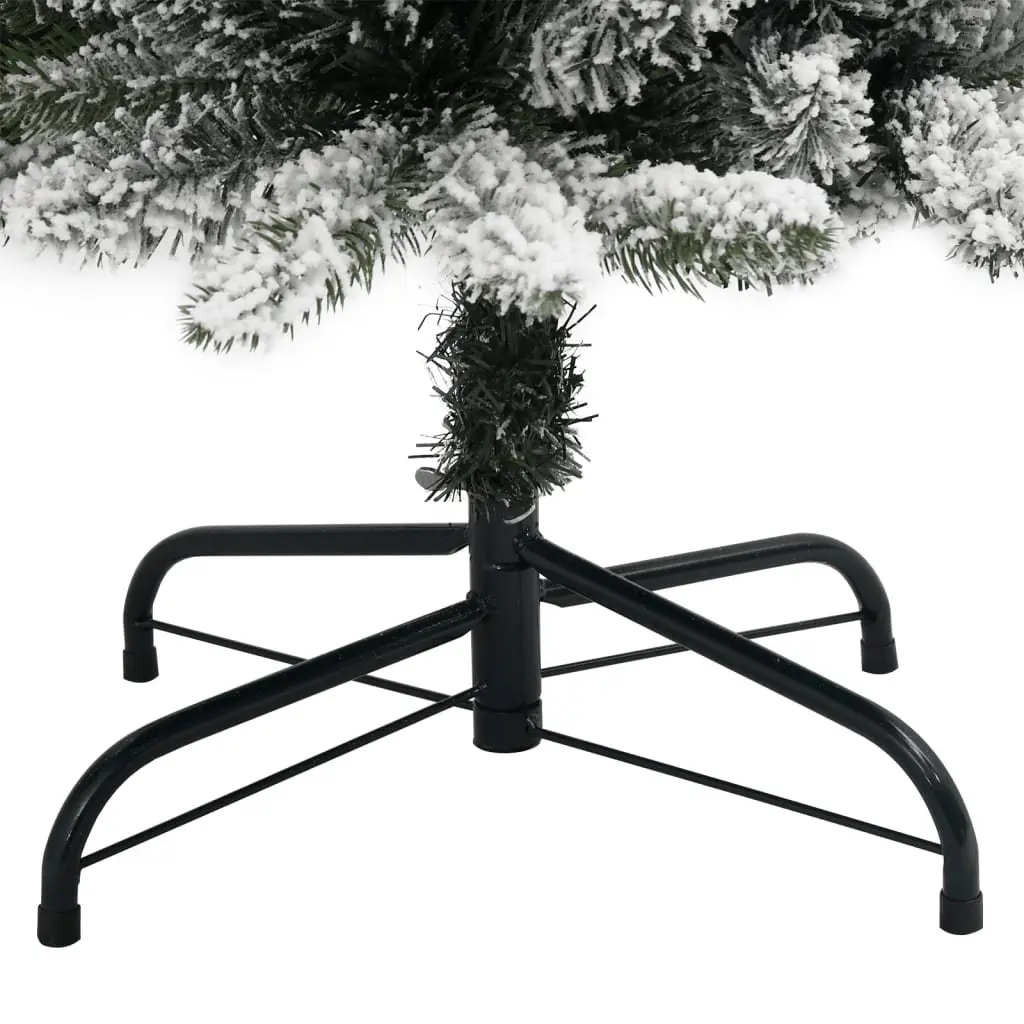 Artificial Christmas Tree PVC PE 180cm Green Flocked Snow Slim