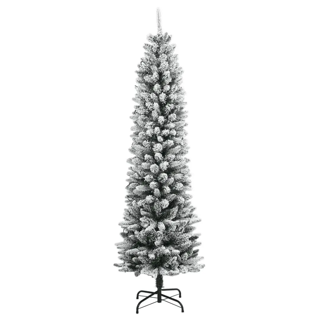 Artificial Christmas Tree PVC PE 240cm Green Flocked Snow 300 LEDs