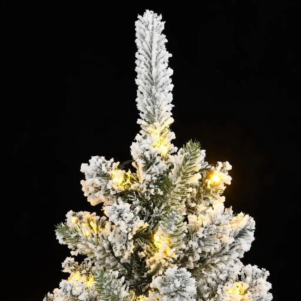 Artificial Christmas Tree PVC PE 240cm Green Flocked Snow 300 LEDs