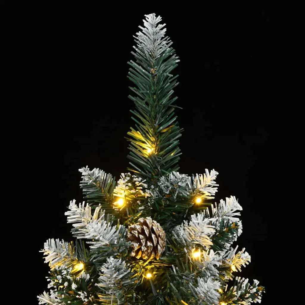 Artificial Slim Christmas Tree 150cm 150 LED Lights 8 Modes Green Xmas Decor