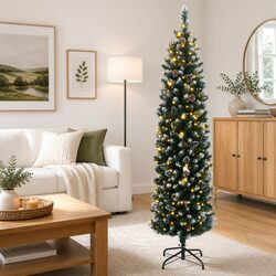 180cm Slim Artificial Christmas Tree with 300 LEDs