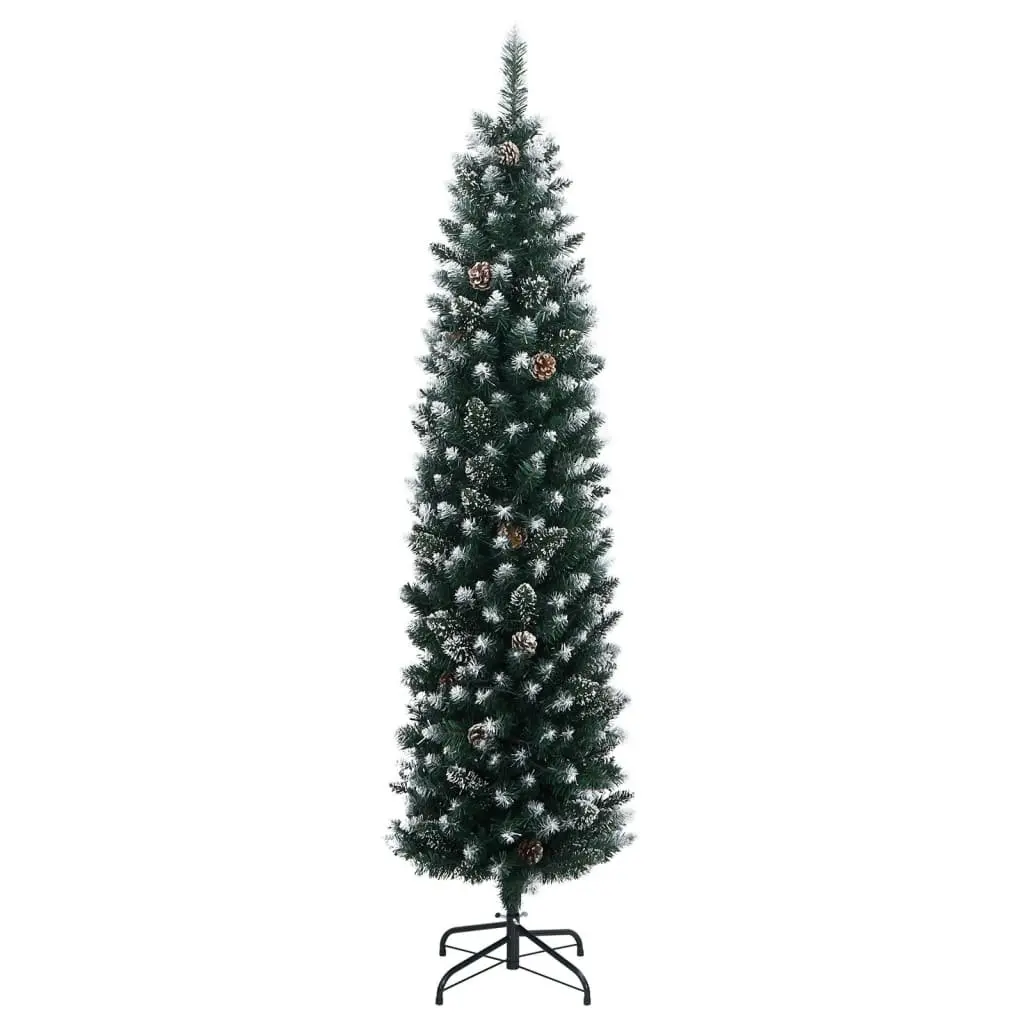 Artificial Slim Christmas Tree 180cm 300 LEDs Green with 8 Lighting Modes