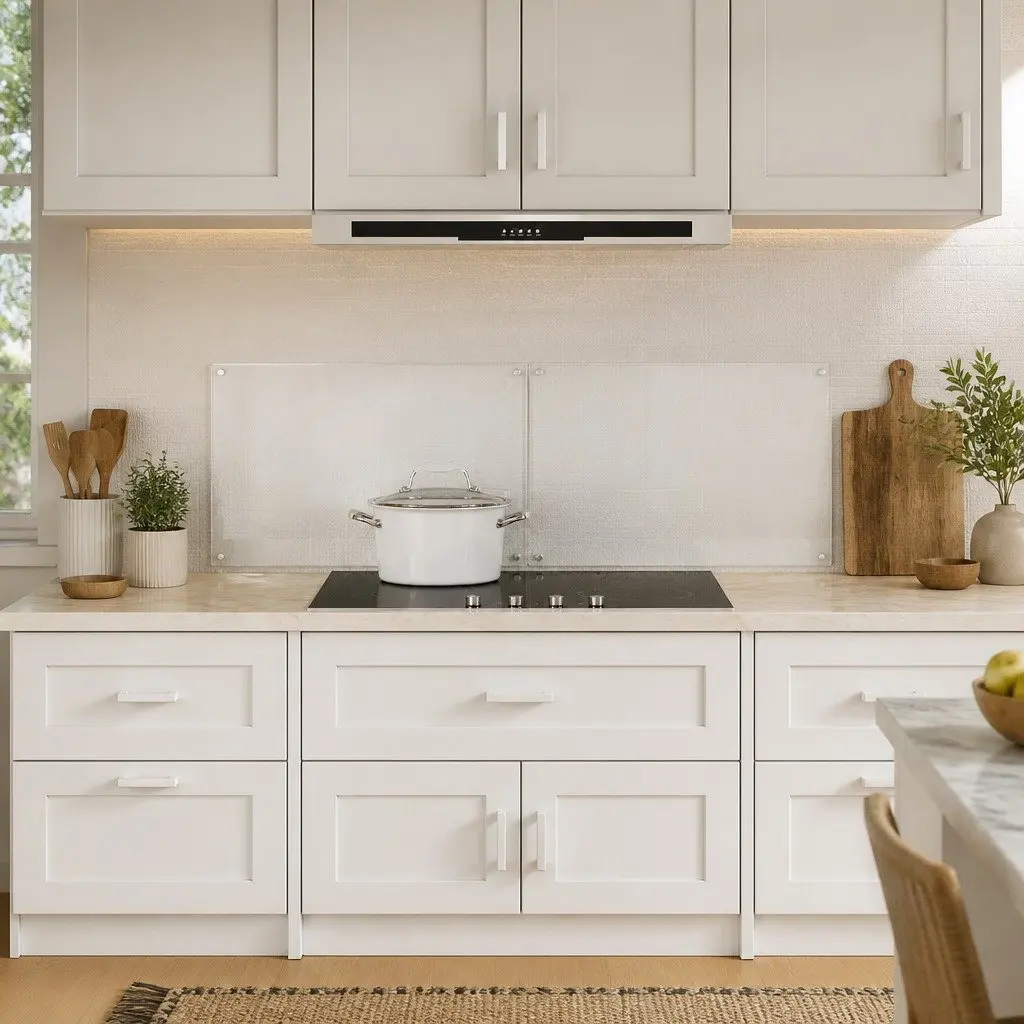 Kitchen Backsplash Tempered Glass Splash Guard 70x40 cm Pack of 2