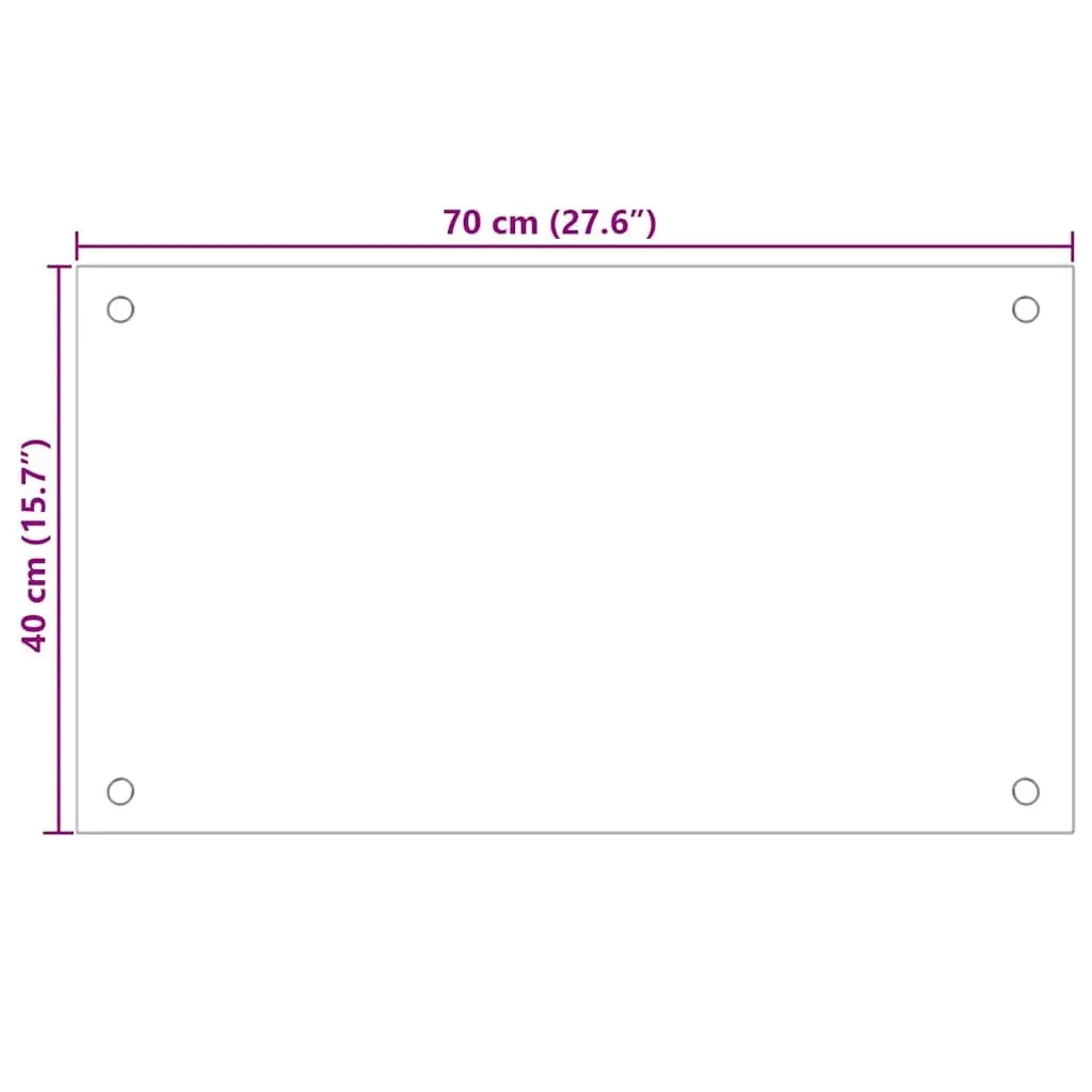 Kitchen Backsplash Tempered Glass 70x40 cm Transparent 2 Piece