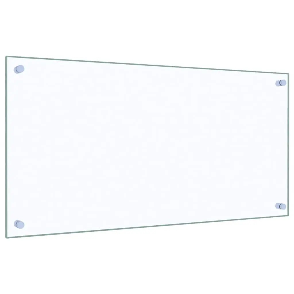 Kitchen Backsplash Tempered Glass 80x40 cm Transparent Set of 2