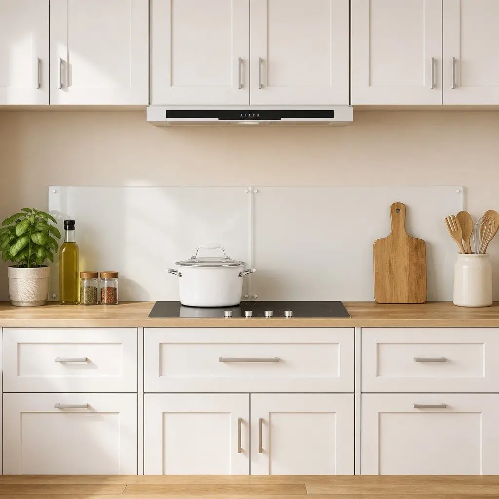 Kitchen Backsplash Tempered Glass Splash Guard 80x50 cm Transparent 2 pcs Set