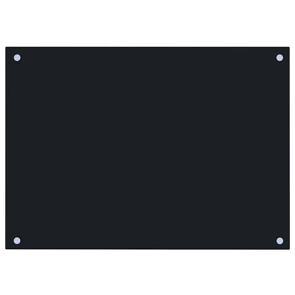Black Tempered Glass Kitchen Backsplash Panels 2 pcs