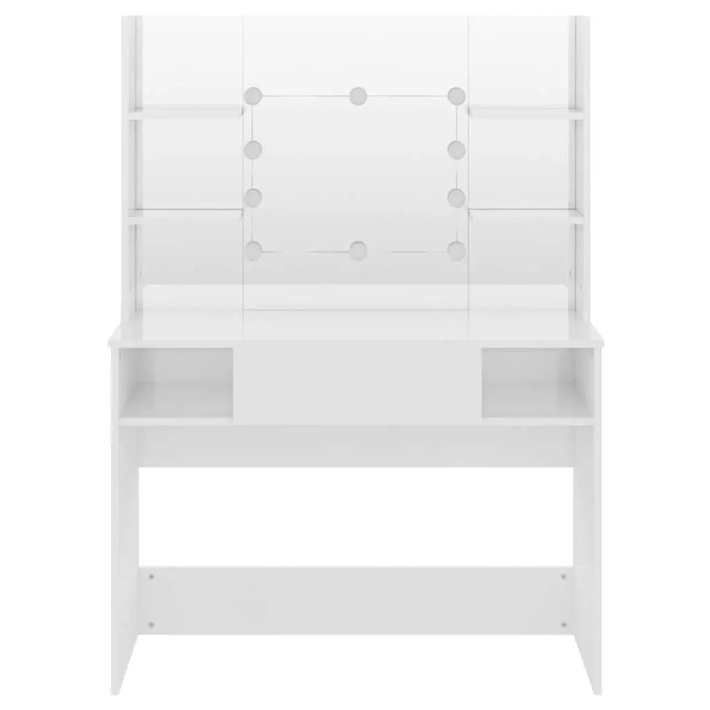 White Makeup Vanity Table with LED Mirror