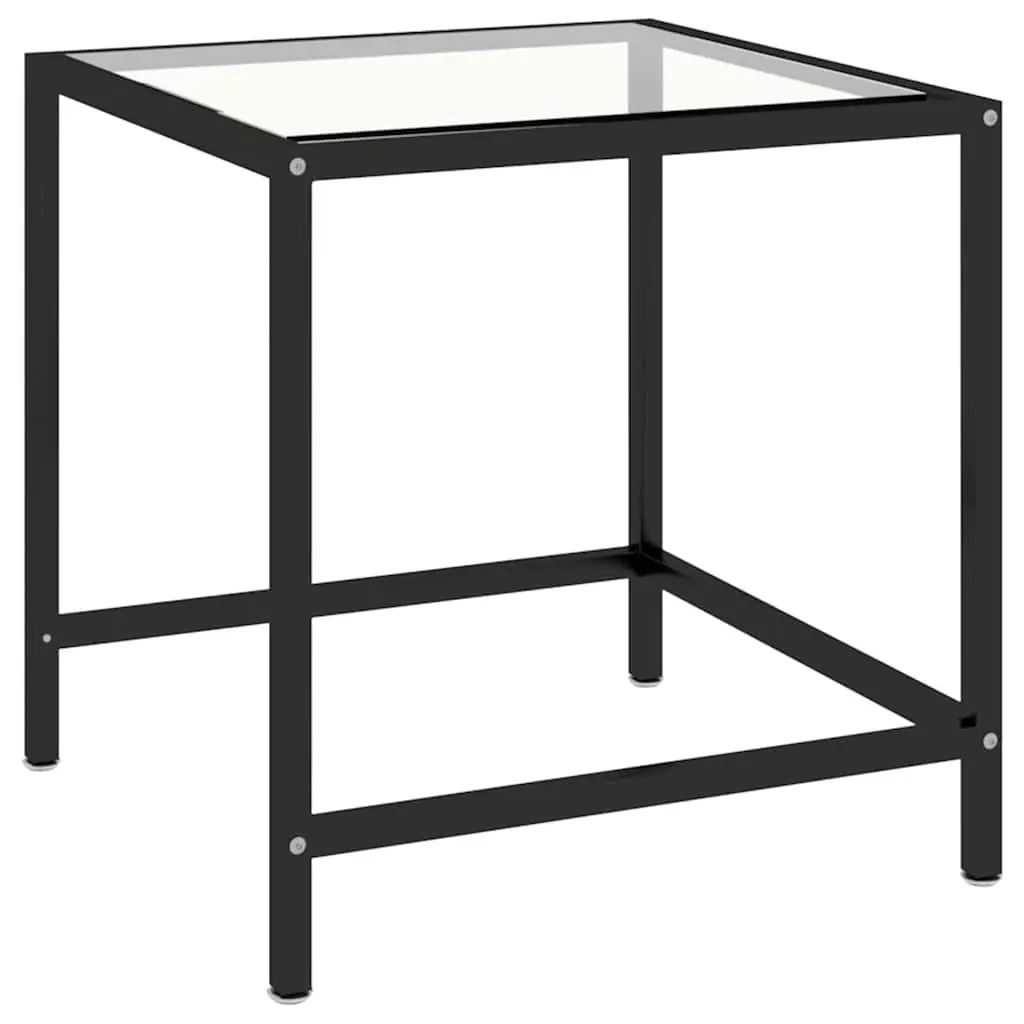 Tempered Glass Tea Tables Set of 2 Transparent Industrial Style Coffee Accent Furniture
