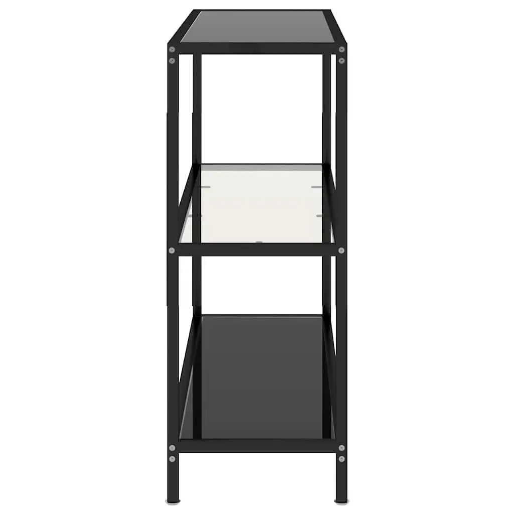 Black Corner Shelf Unit with Tempered Glass Display