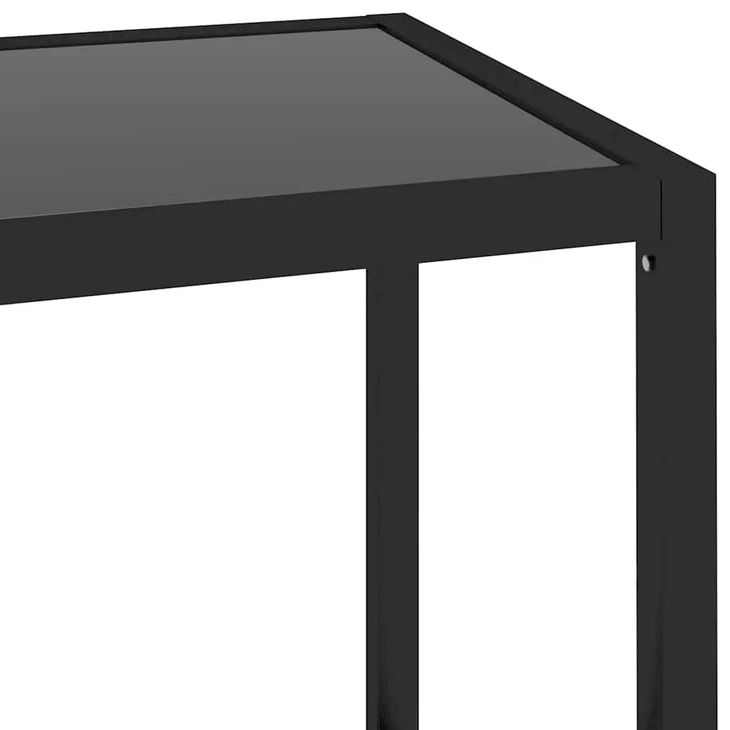 Black Corner Shelf Unit with Tempered Glass Display