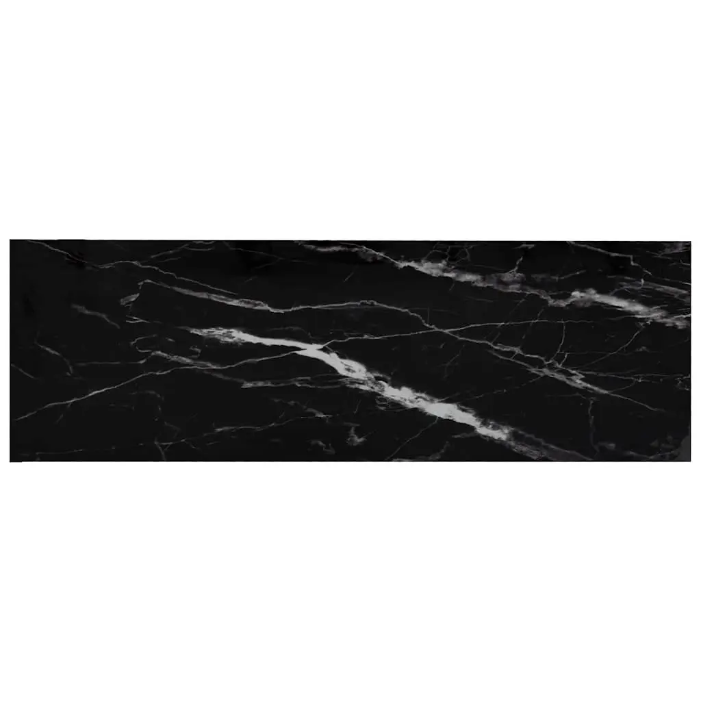 Tempered Glass Shelf Black Marble Storage Display Bookcase Standing Shelving
