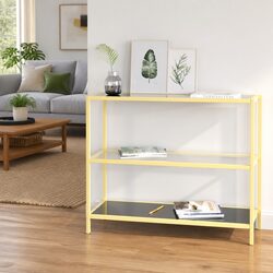 Sturdy Black Glass Shelf Unit for Stylish Storage