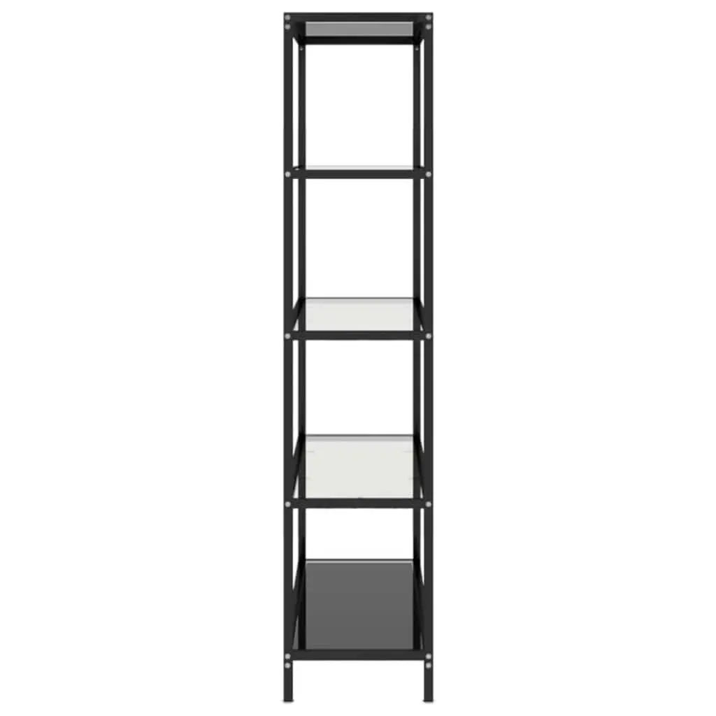 Tempered Glass Shelf Black Storage Display Bookcase Standing Shelving Unit