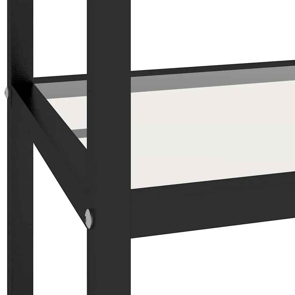 Tempered Glass Shelf Black Storage Display Bookcase Standing Shelving Unit
