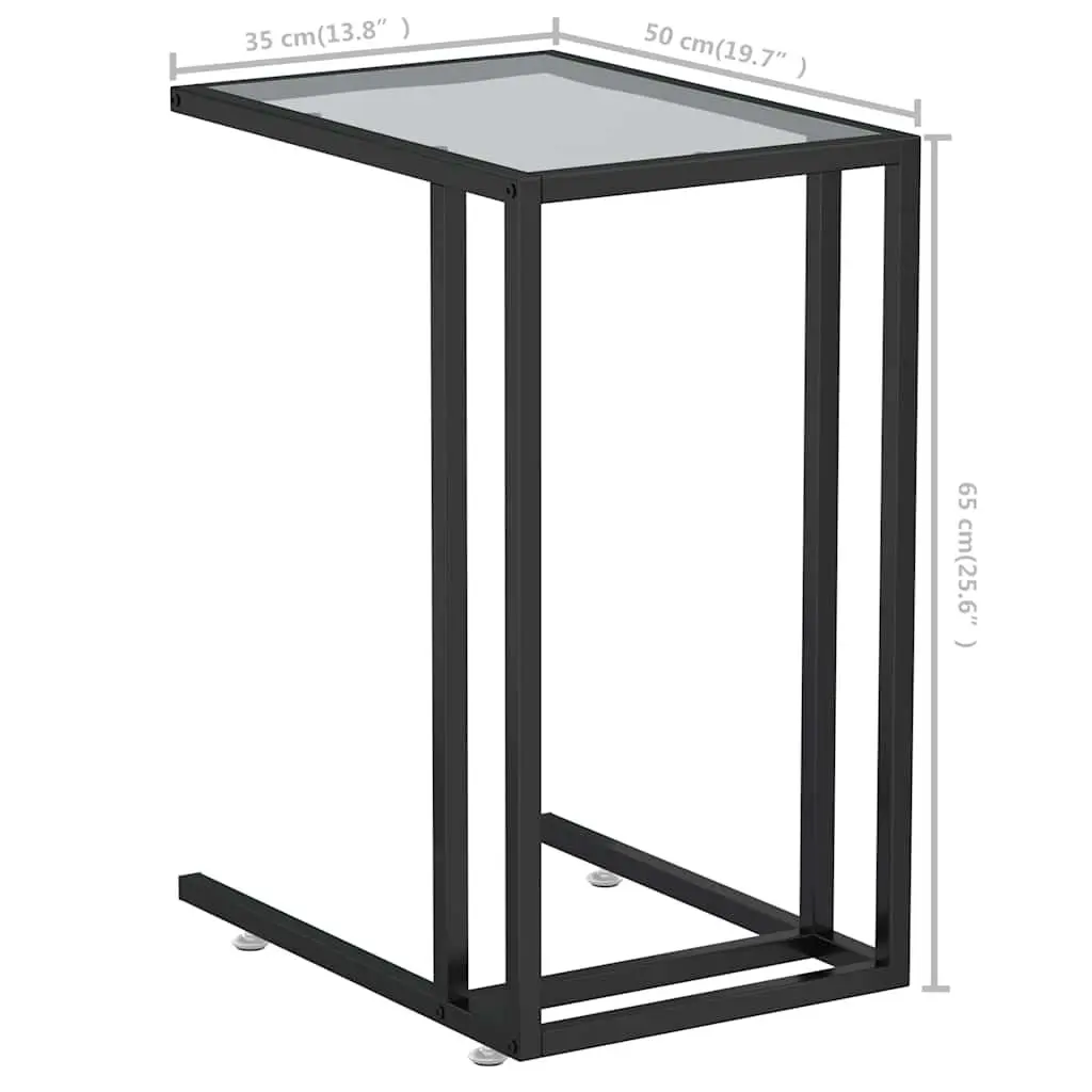 Tempered Glass Computer Side Table for Living Room