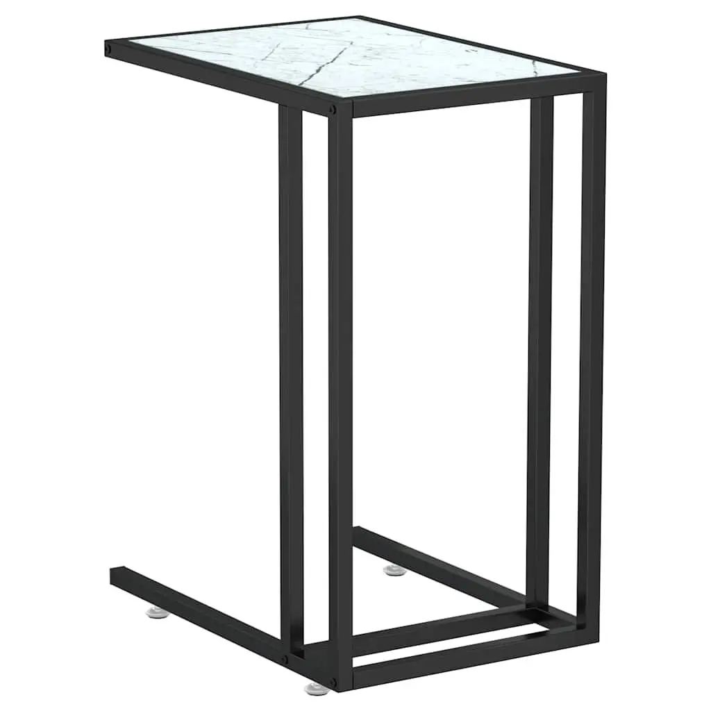 Computer Side Table with White Marble Top