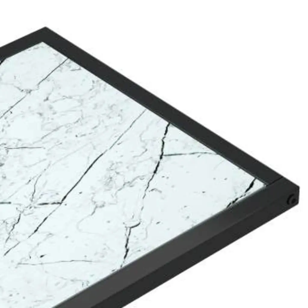 Computer Side Table with White Marble Top