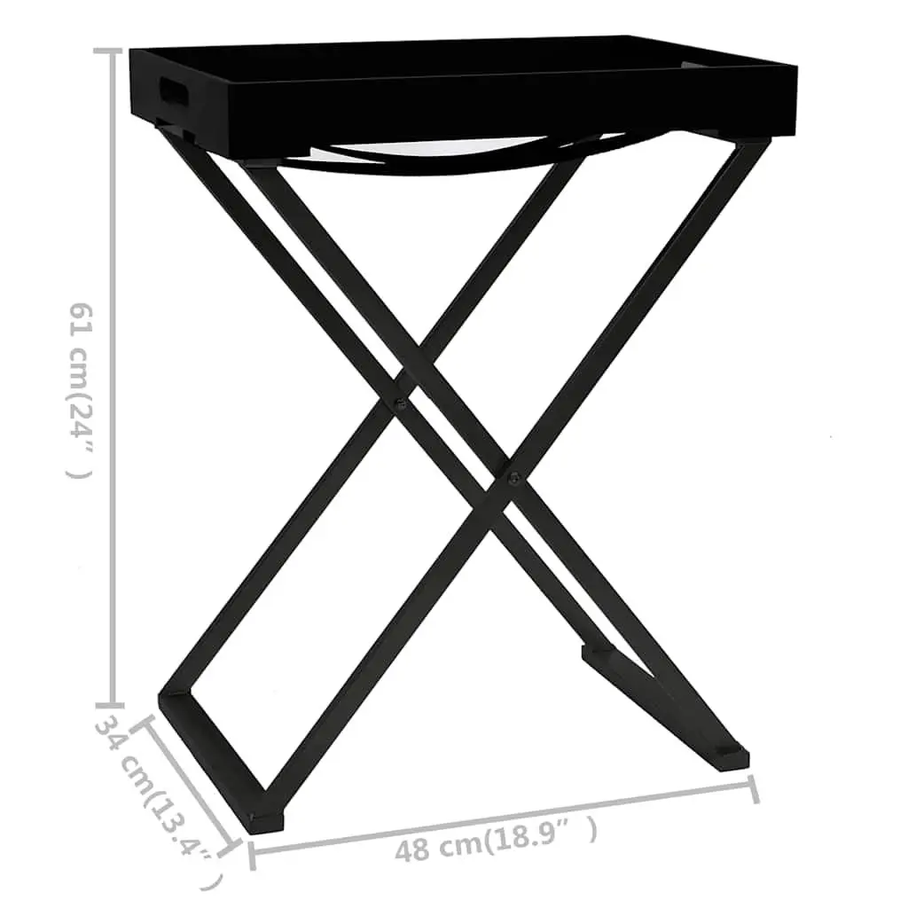 Folding Black Side Table for Indoor and Outdoor Use