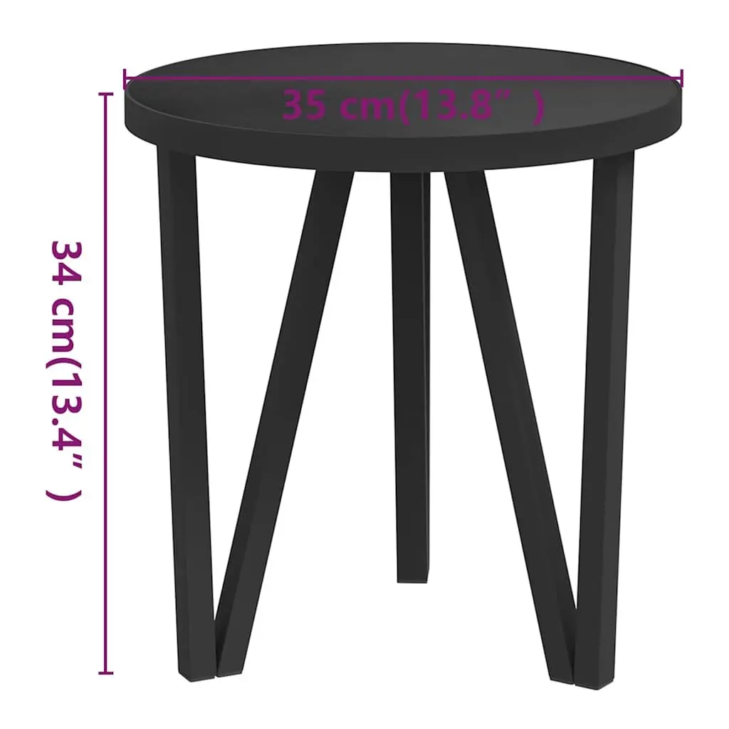 Black Round Tea Table with MDF Top
