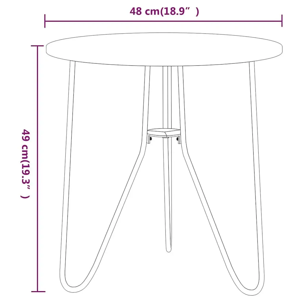 End Table Black 48 cm Modern Tea Coffee Table Accent Living Room Furniture