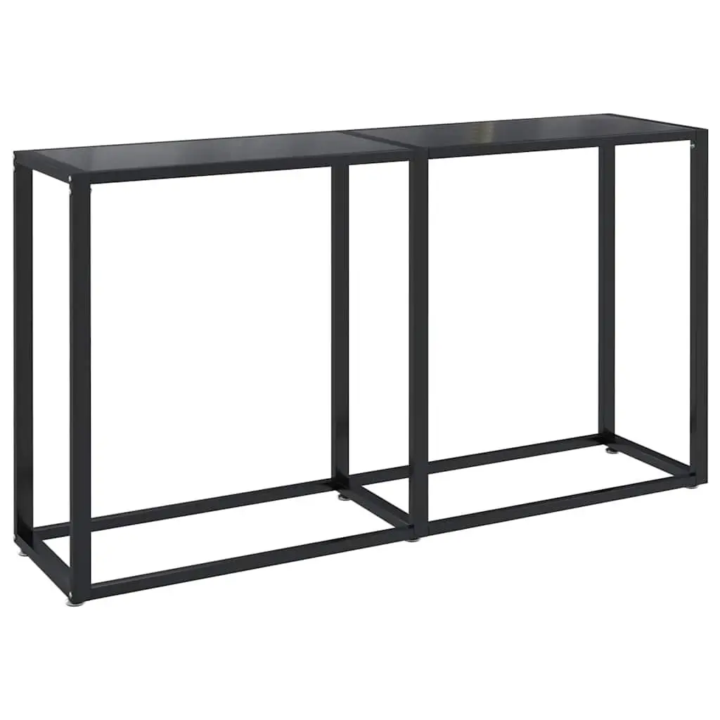 Black Tempered Glass Console Table with Steel Frame