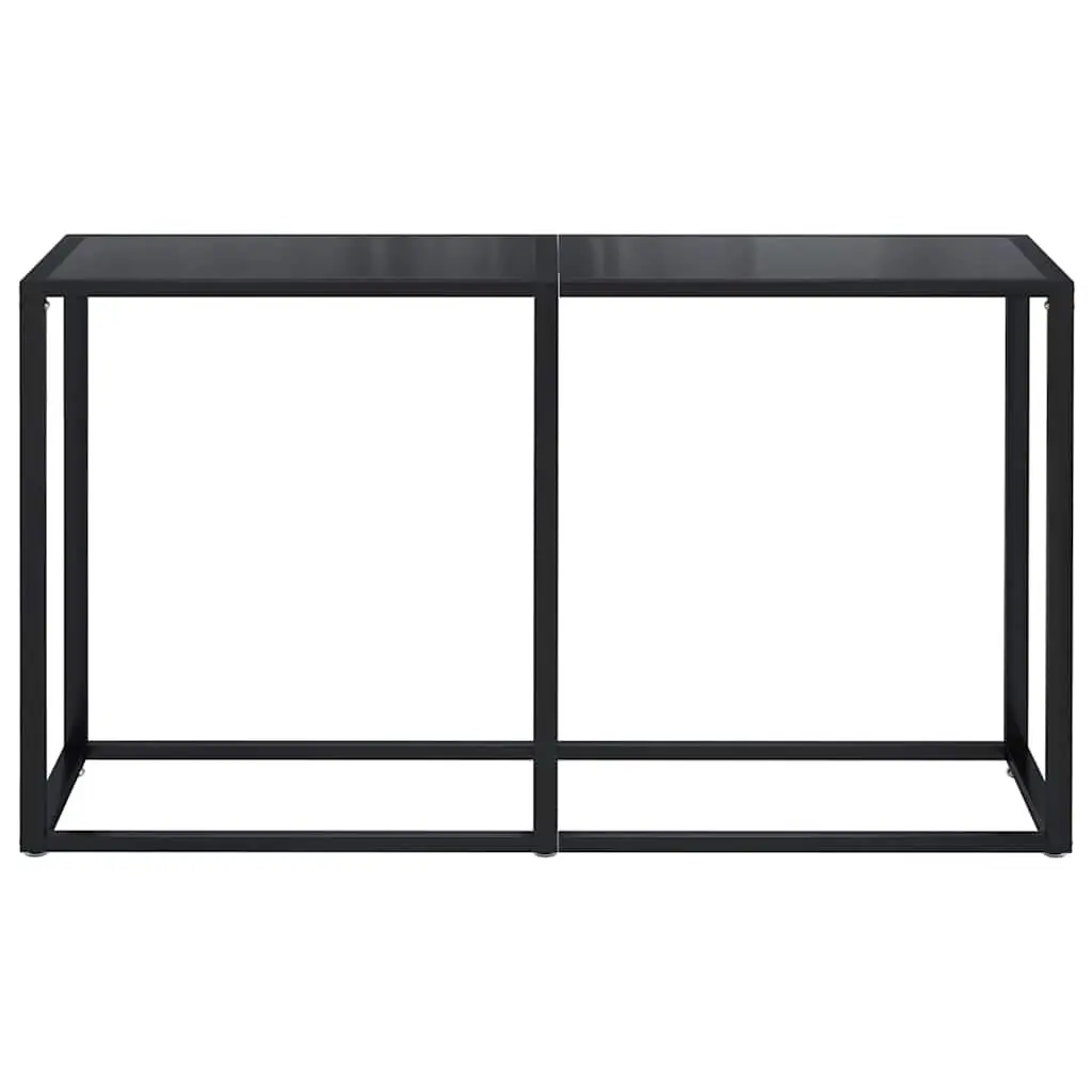 Black Tempered Glass Console Table with Steel Frame