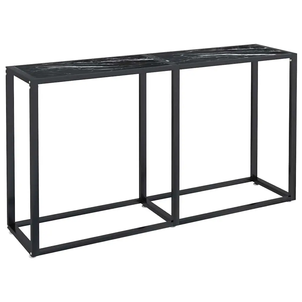 Console Table with Black Marble Top and Glass