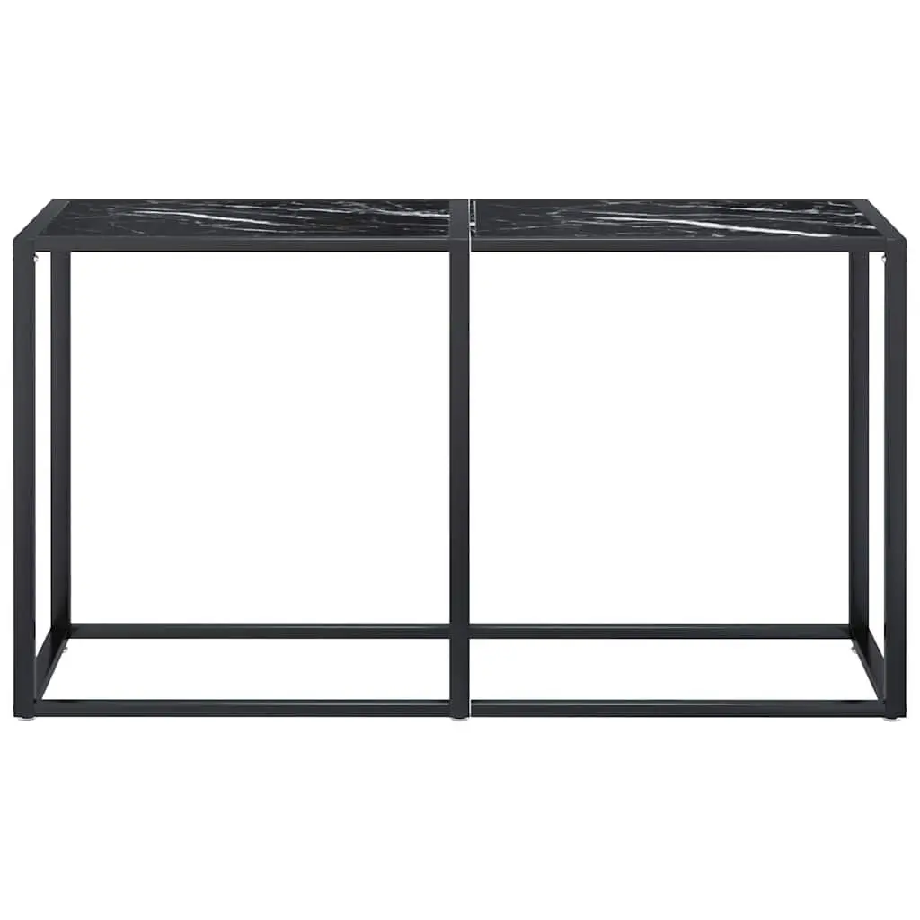 Console Table with Black Marble Top and Glass