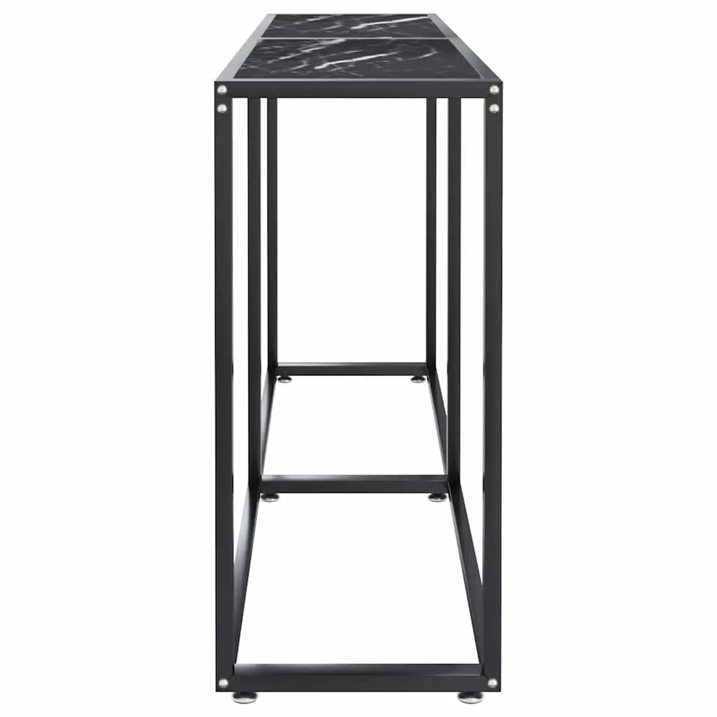 Console Table with Black Marble Top and Glass