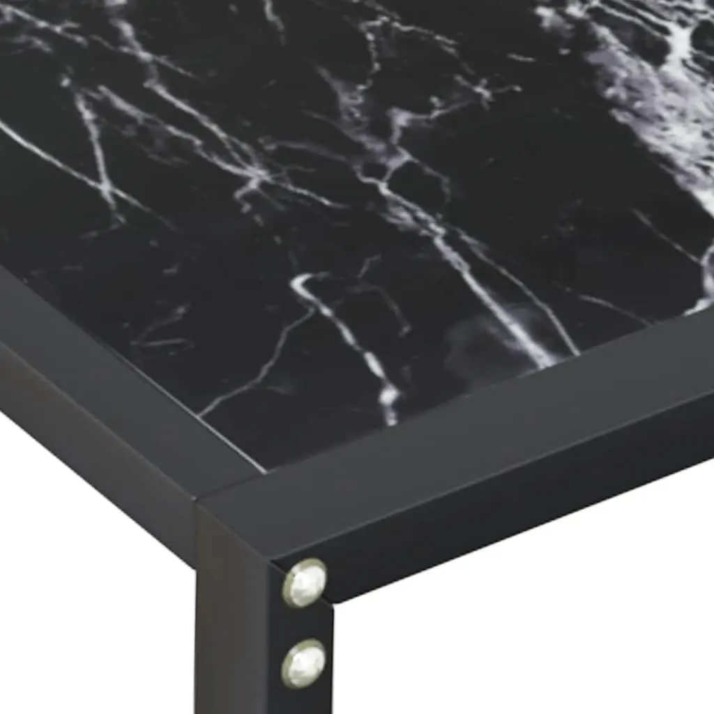 Console Table with Black Marble Top and Glass