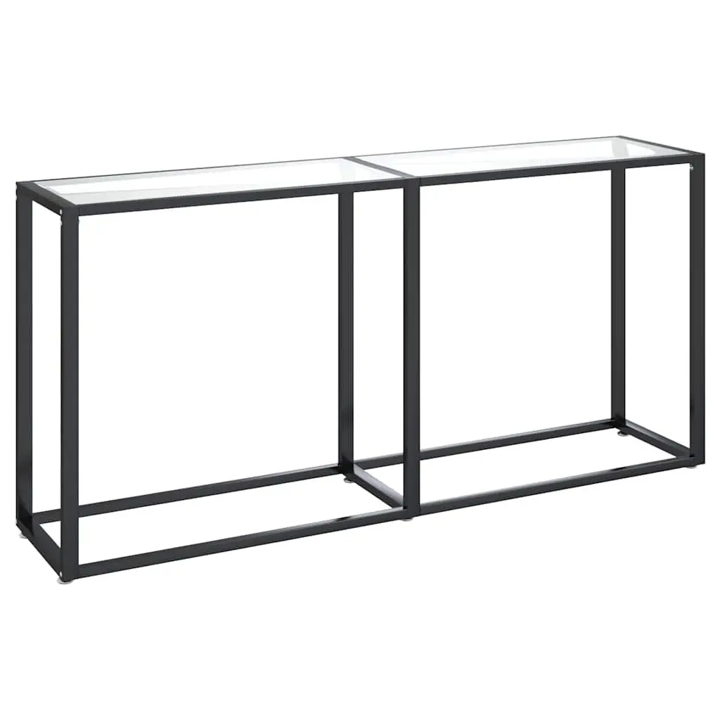 Console Table with Tempered Glass and Steel Frame