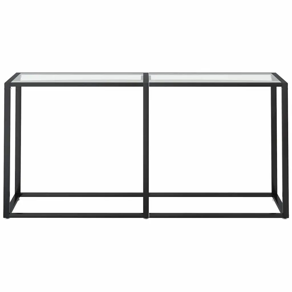 Console Table with Tempered Glass and Steel Frame
