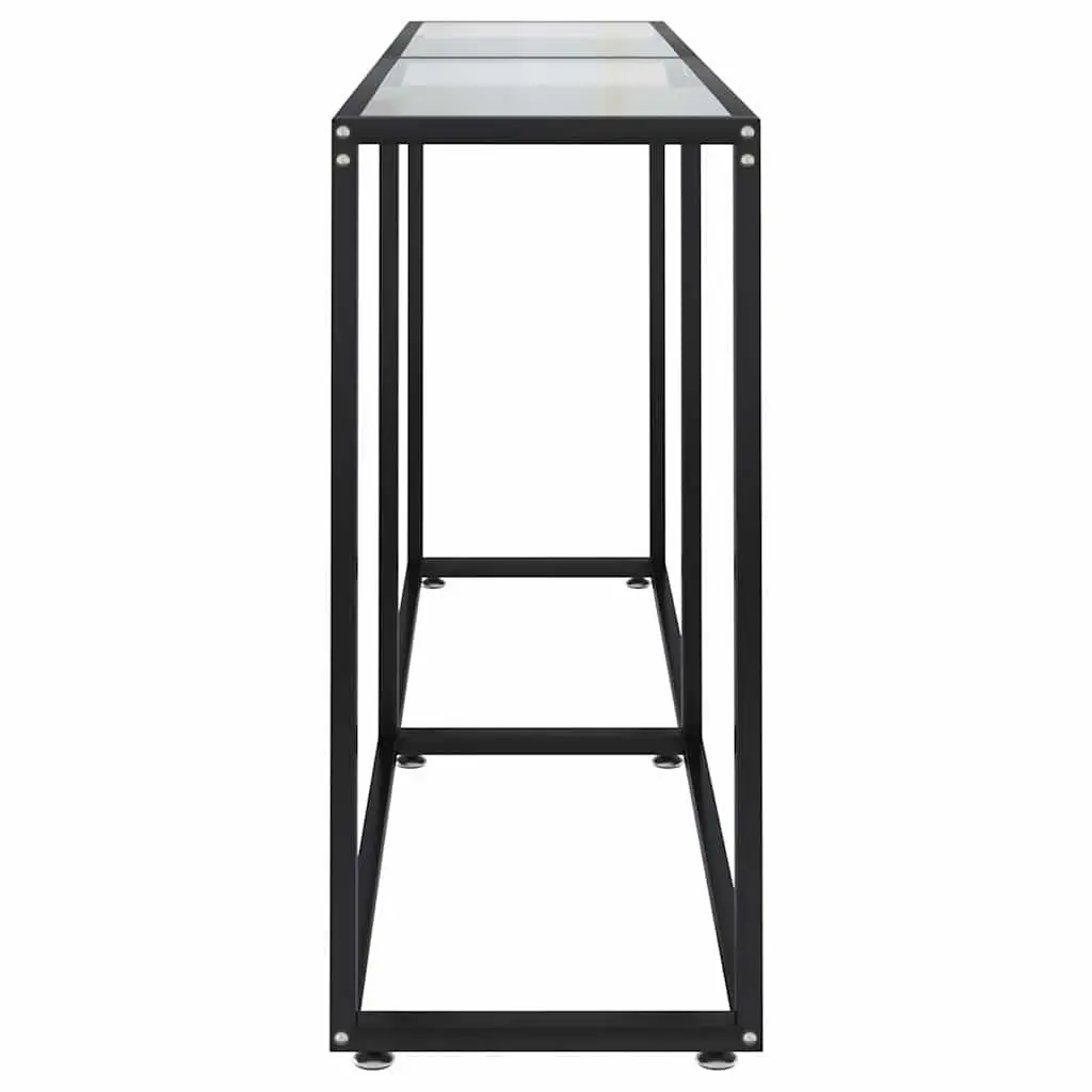 Console Table with Tempered Glass and Steel Frame