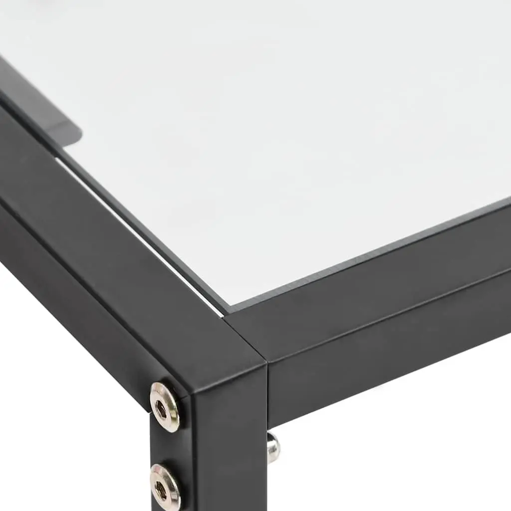Console Table with Tempered Glass and Steel Frame