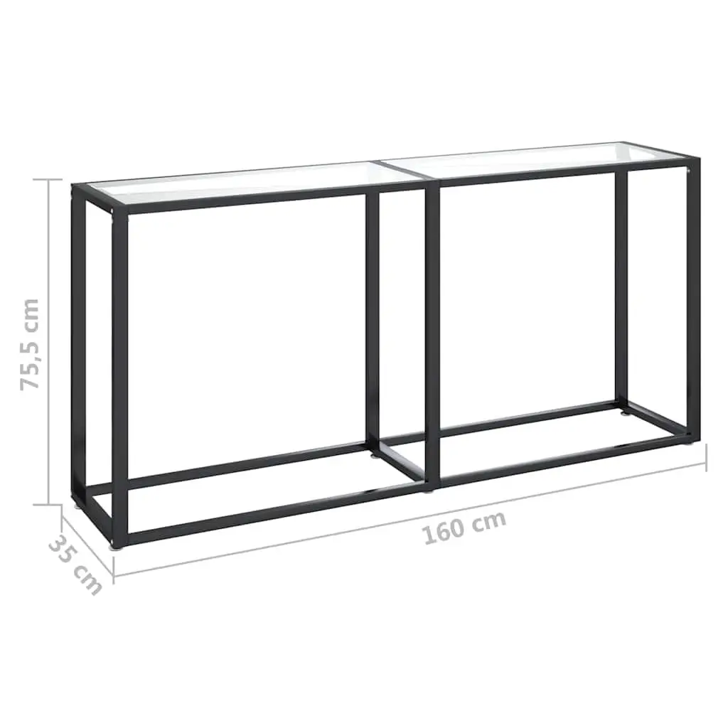 Console Table with Tempered Glass and Steel Frame