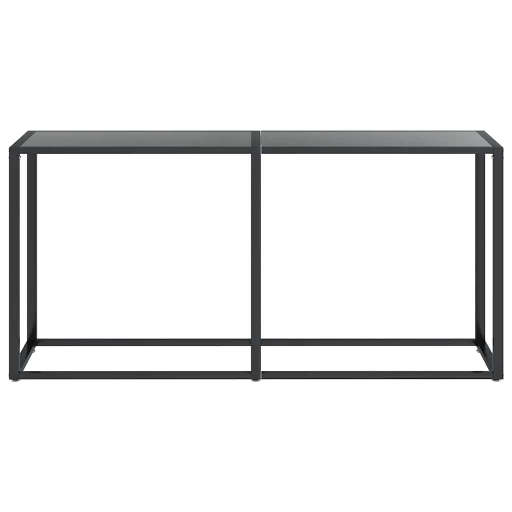 Black Console Table with Tempered Glass Top